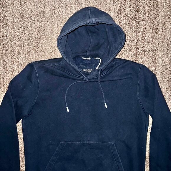 Pull & Bear Men's Pullover Comfort Fit Hoodie in Navy Blue Size Medium - Picture 6 of 8